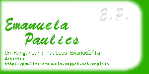 emanuela paulics business card